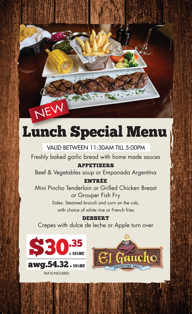 Lunch Special Menu