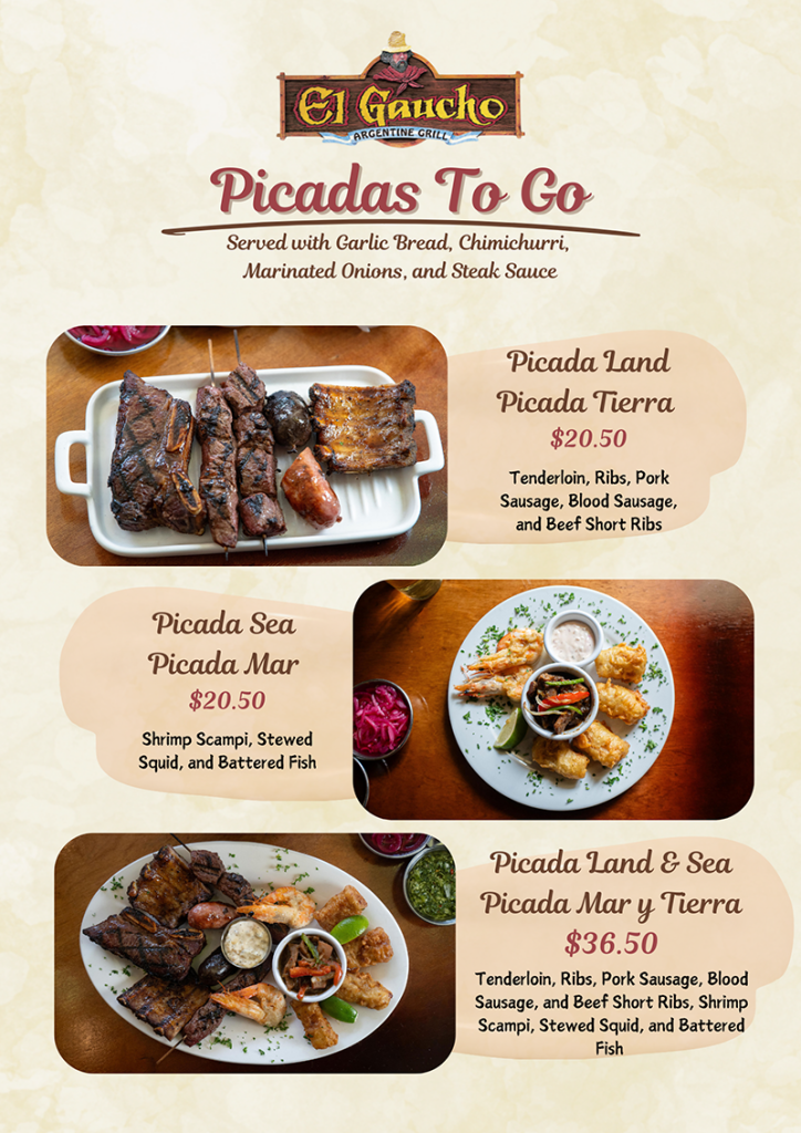 Picadas To Go Menu